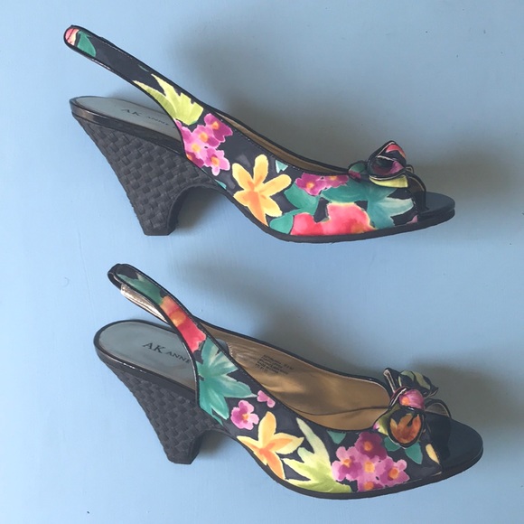 floral low heels